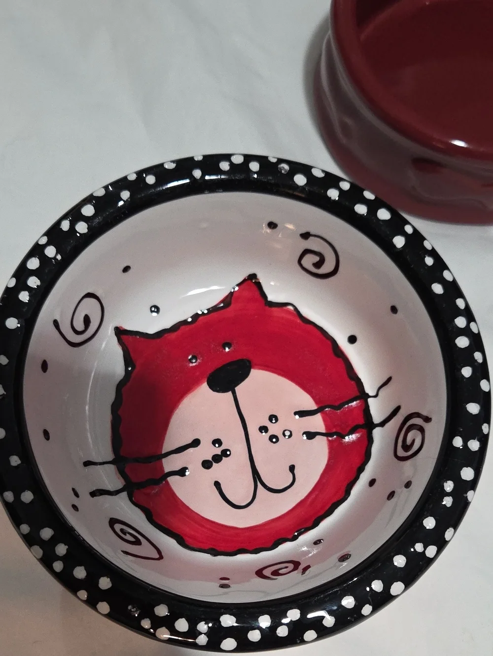3 Cute Ceramic Cat Food Bowls
